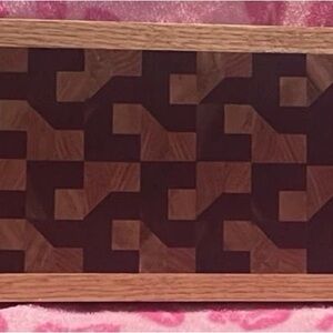 Wooden Cutting Board with Geometric Design